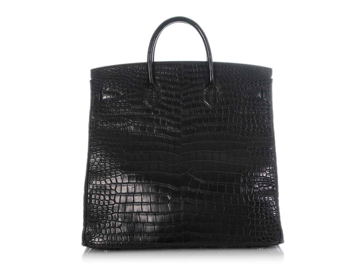 Hermès Matte Black Porosus Crocodile HAC Birkin 40 - Image 5