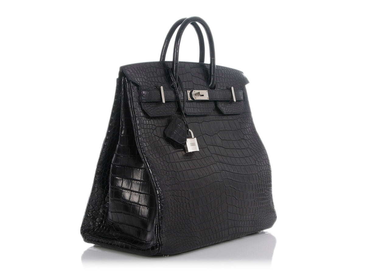 Hermès Matte Black Porosus Crocodile HAC Birkin 40 - Image 6