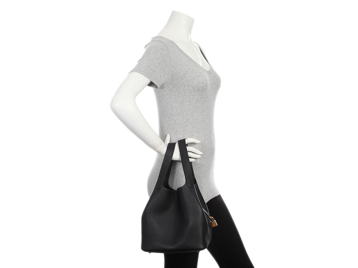 Hermès Black Clémence Picotin Lock 22 - Image 10