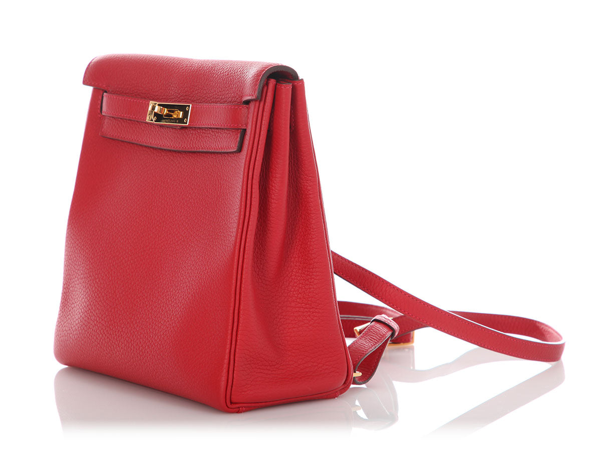 Hermès Rouge Casaque Clémence Kelly Ado II Backpack - Image 3