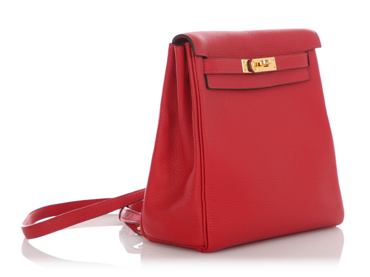 Hermès Rouge Casaque Clémence Kelly Ado II Backpack - Image 5