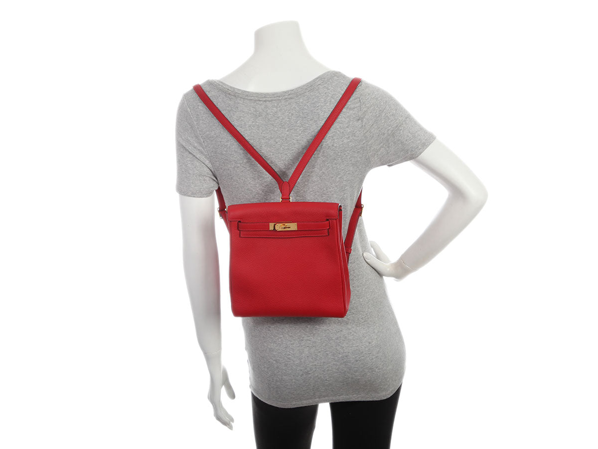 Hermès Rouge Casaque Clémence Kelly Ado II Backpack - Image 11