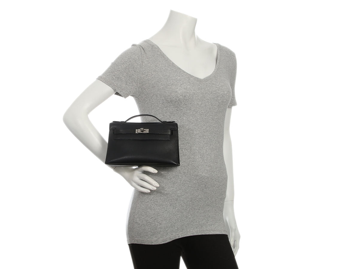 Hermès Black Swift Kelly Pochette - Image 11