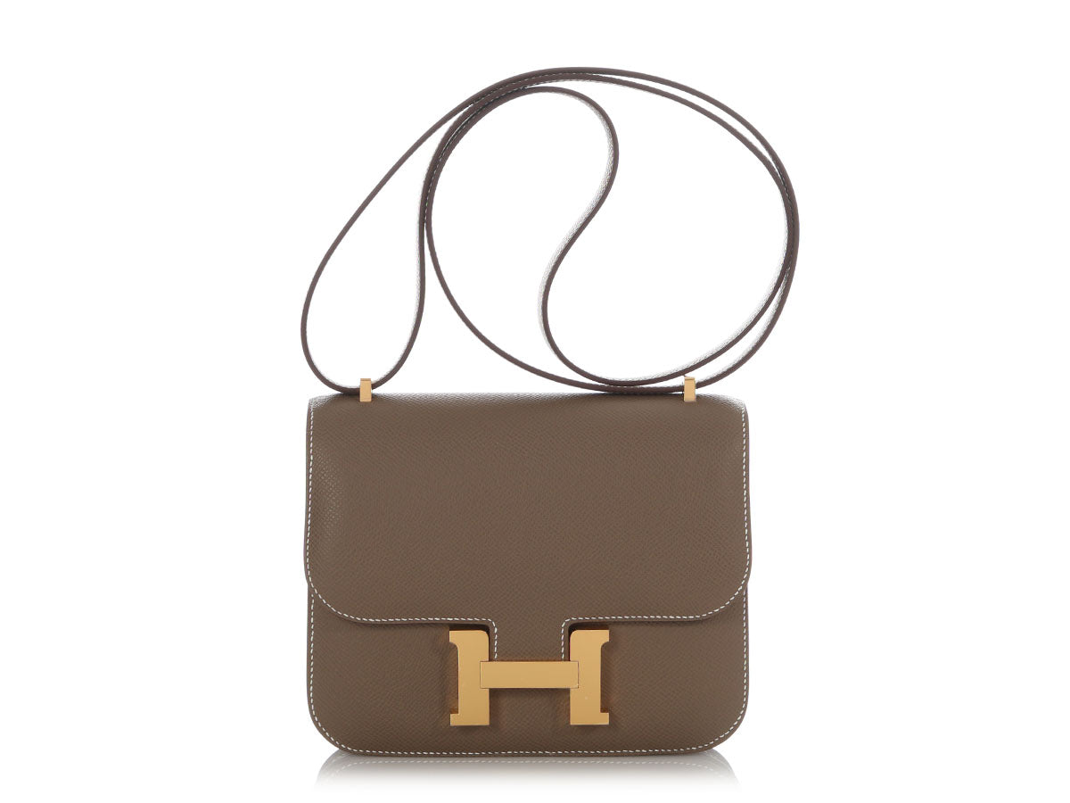 Hermès Etoupe Epsom Constance Mirror 18