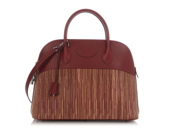 Hermès Red Vibrato Box Calfskin Bolide 35