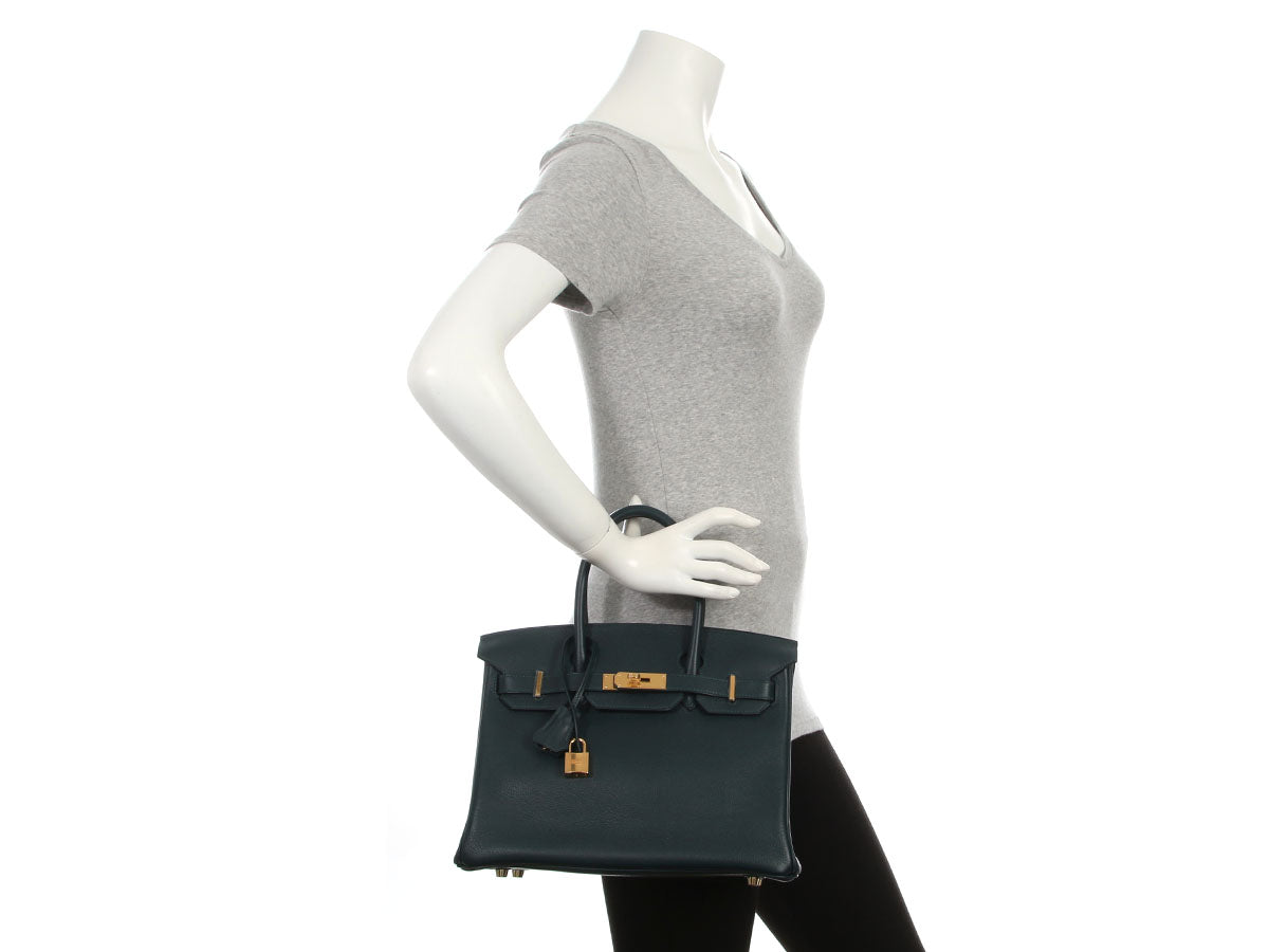 Hermès Vert Cypress Novillo Birkin 30 - Image 11