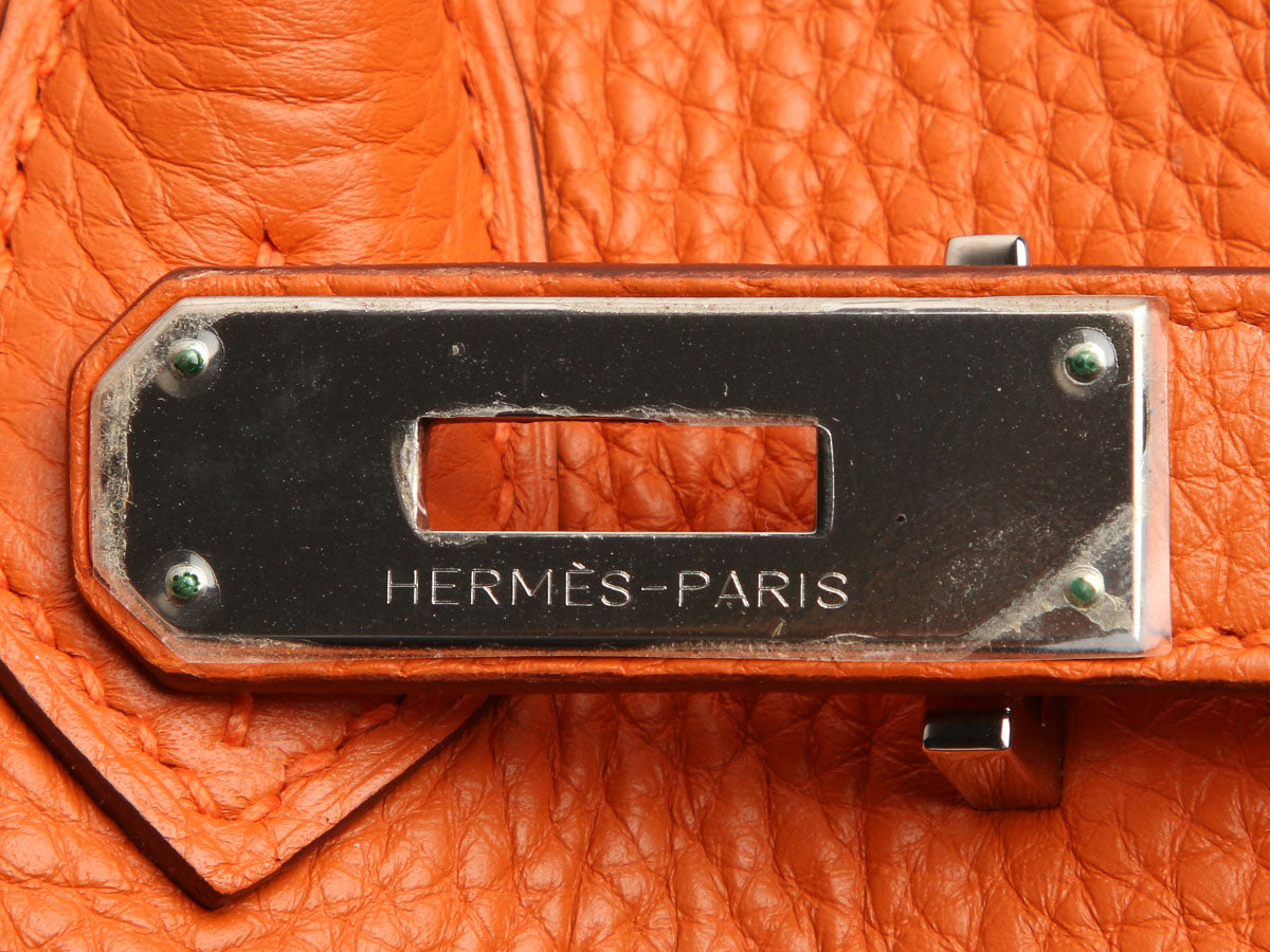 Hermès Orange Clémence Birkin 30 - Image 8