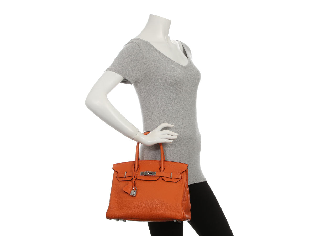Hermès Orange Clémence Birkin 30 - Image 11