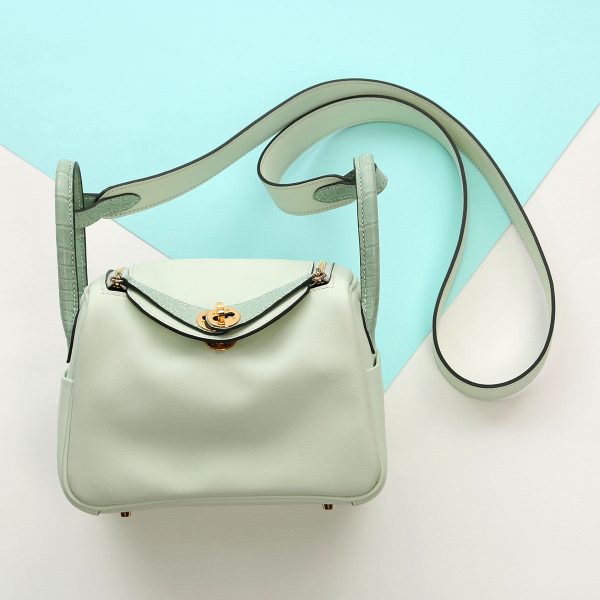 Hermès Mini Vert Fizz Swift and Alligator Lindy Touch 20