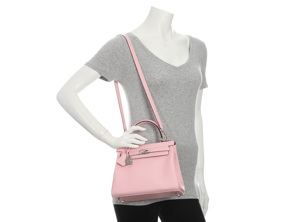 Hermès Rose Sakura Swift Kelly 25 - Image 11