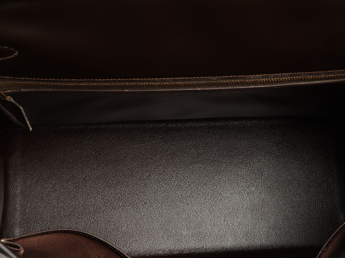Hermès Vintage Brown Box Calfskin Kelly 35 - Image 10