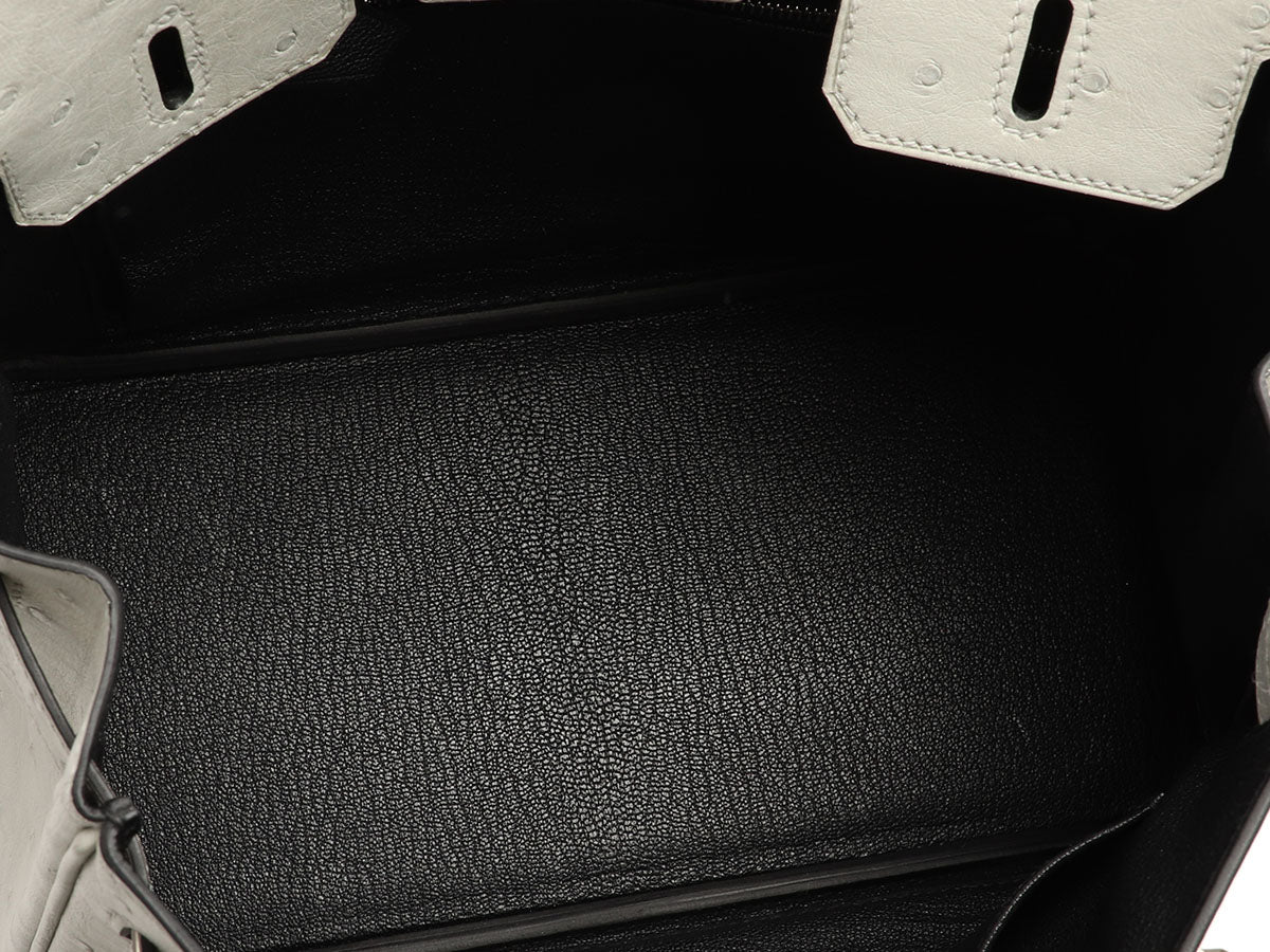 Hermès SO Gris Perle Ostrich Verso Birkin 25 - Image 8