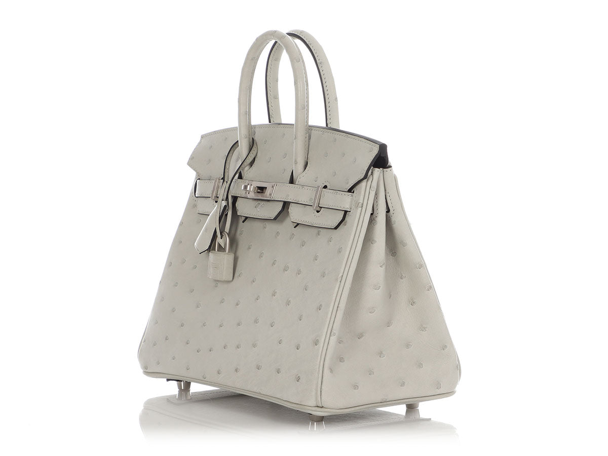 Hermès SO Gris Perle Ostrich Verso Birkin 25 - Image 3