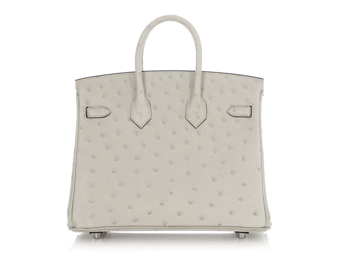 Hermès SO Gris Perle Ostrich Verso Birkin 25 - Image 4