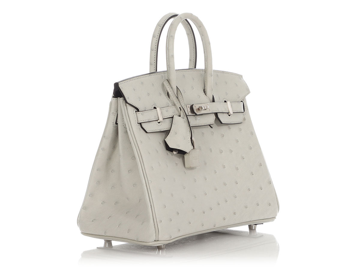 Hermès SO Gris Perle Ostrich Verso Birkin 25 - Image 5