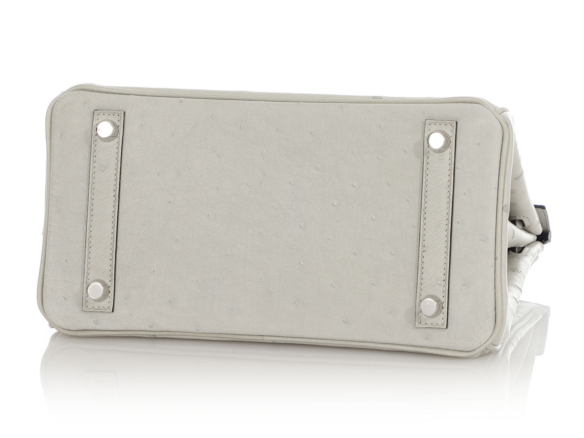 Hermès SO Gris Perle Ostrich Verso Birkin 25 - Image 6