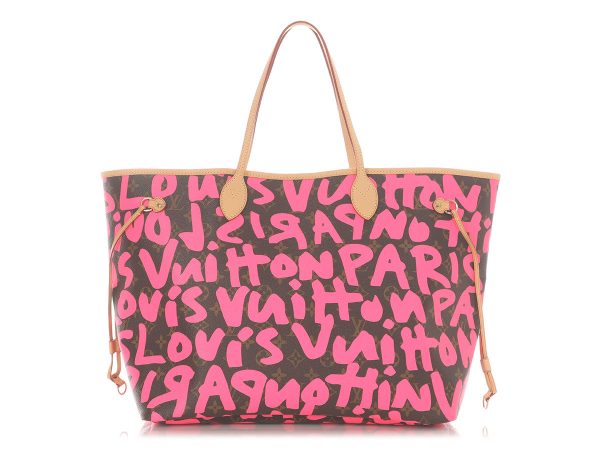 Louis Vuitton Pink Monogram Graffiti Neverfull GM
