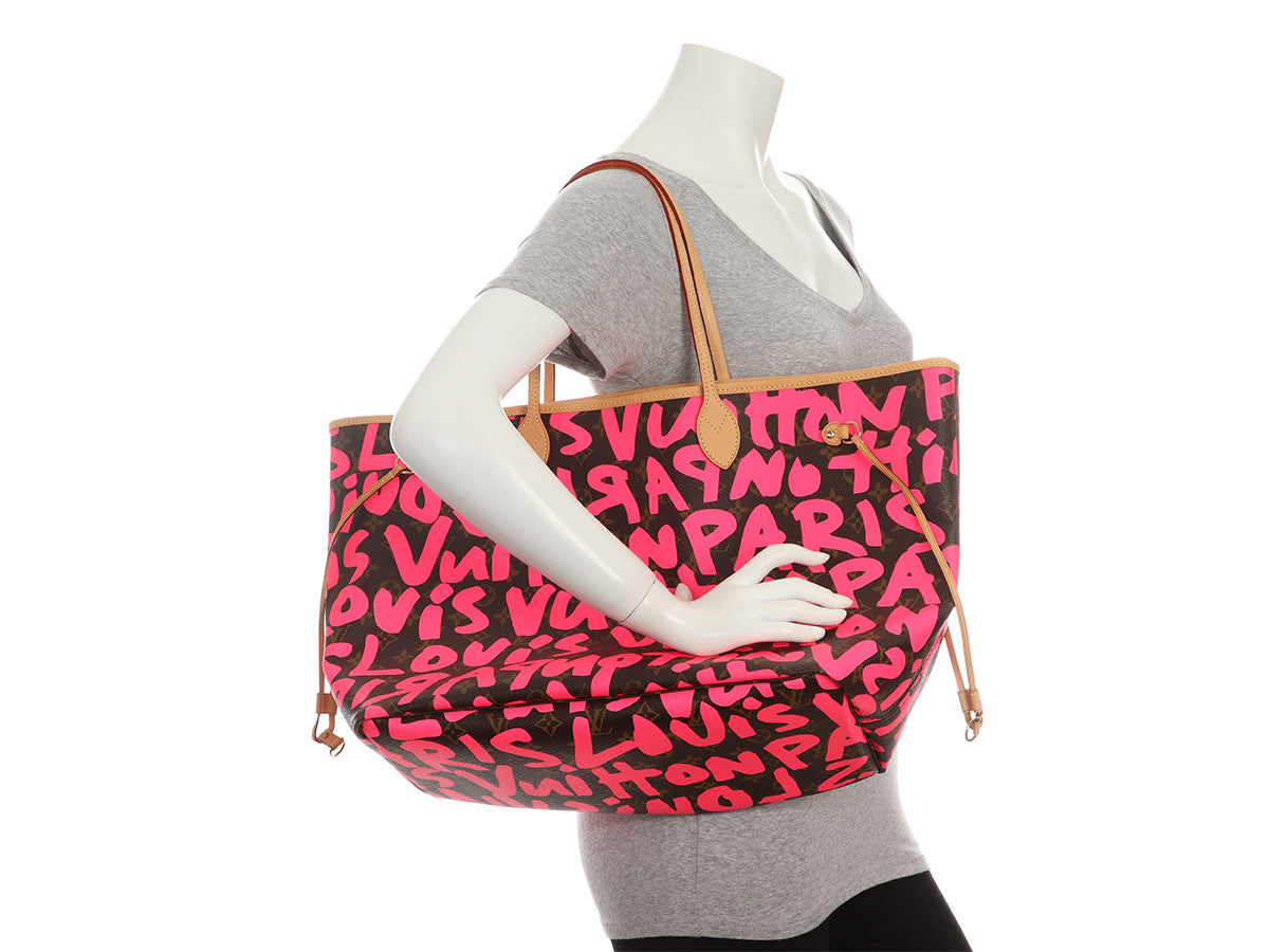 Louis Vuitton Pink Monogram Graffiti Neverfull GM - Image 9
