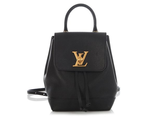 Louis Vuitton Mini Black Leather Lockme Backpack
