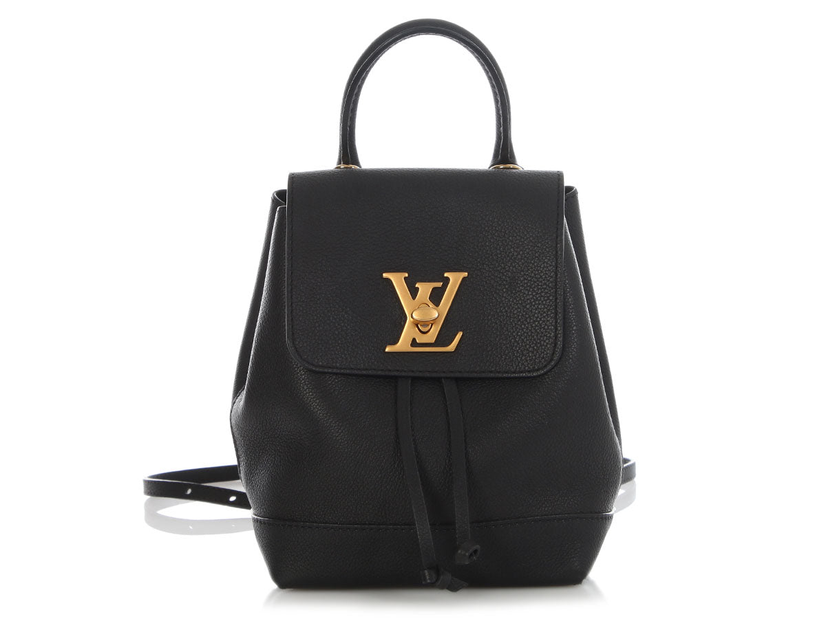 Louis Vuitton Mini Black Leather Lockme Backpack