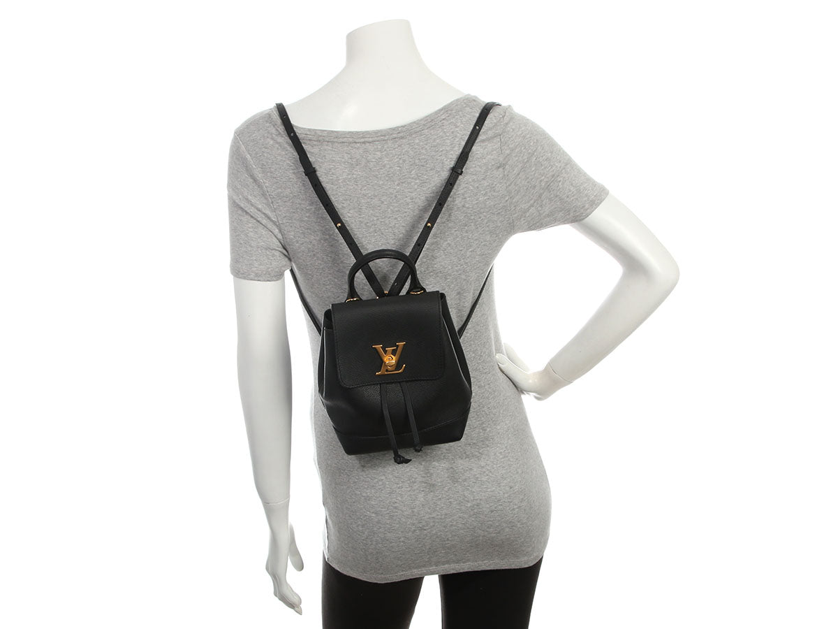 Louis Vuitton Mini Black Leather Lockme Backpack - Image 9