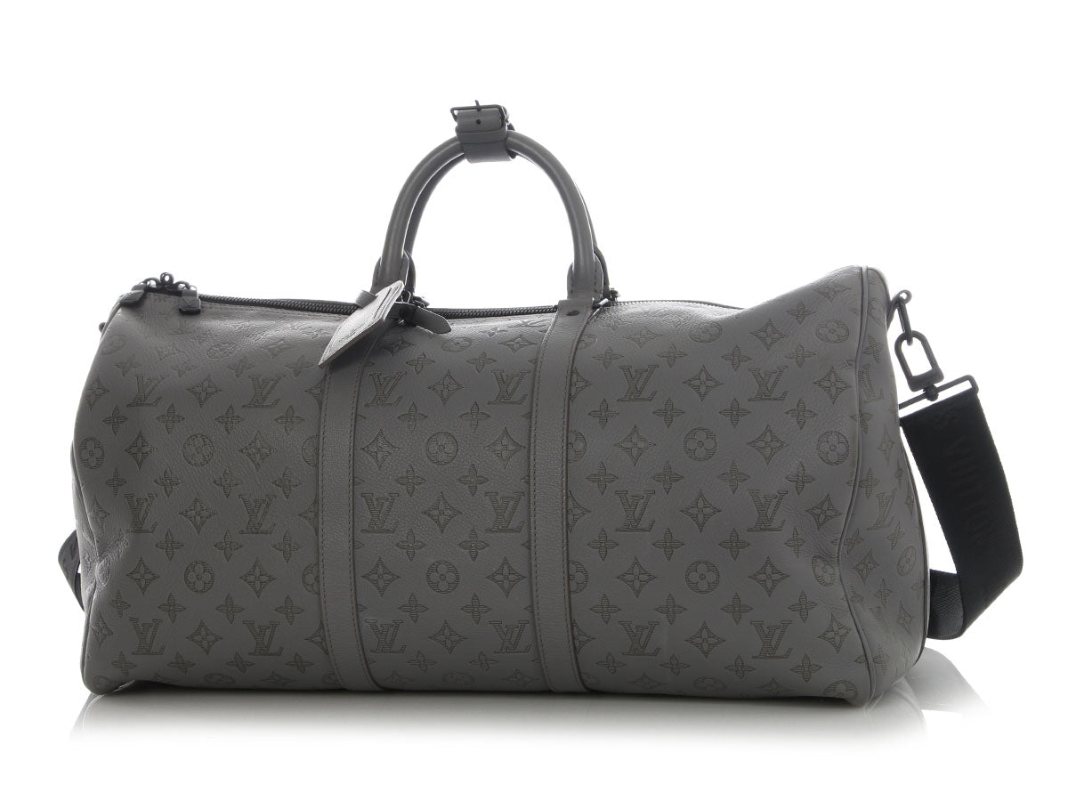 Louis Vuitton Anthracite Shadow Keepall Bandoulière 50 - Image 2