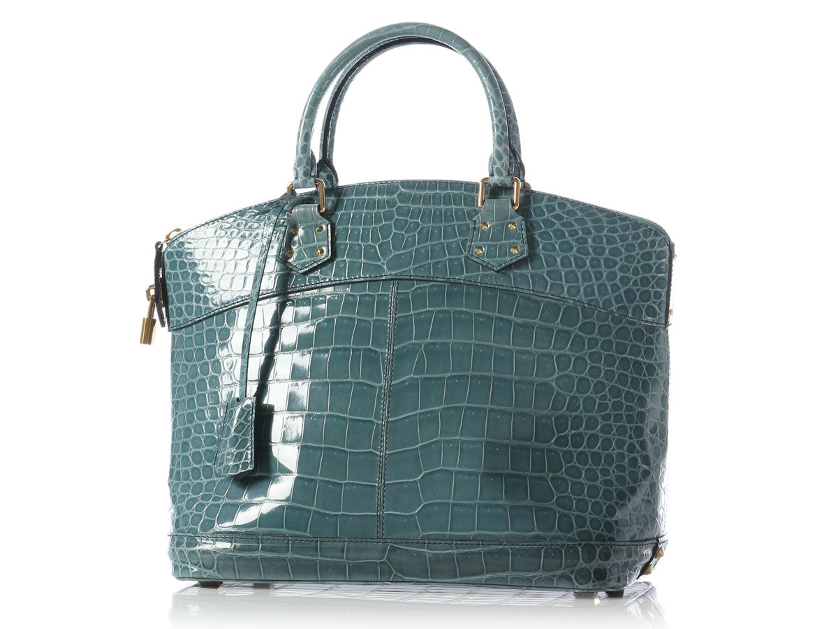 Louis Vuitton Bleu Ciel Crocodile Lockit GM - Image 2