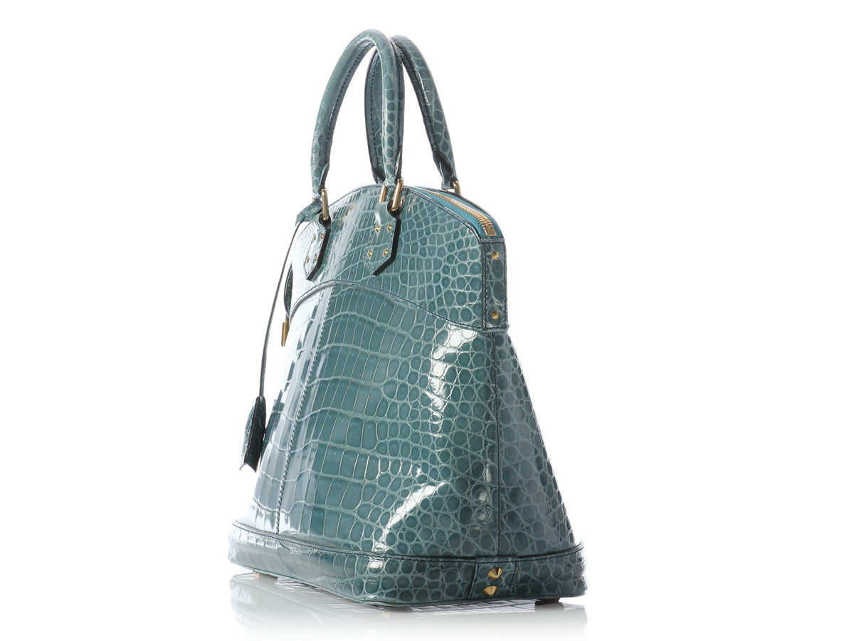 Louis Vuitton Bleu Ciel Crocodile Lockit GM - Image 3