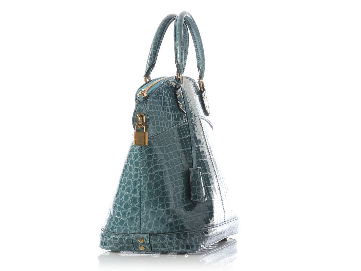 Louis Vuitton Bleu Ciel Crocodile Lockit GM - Image 5
