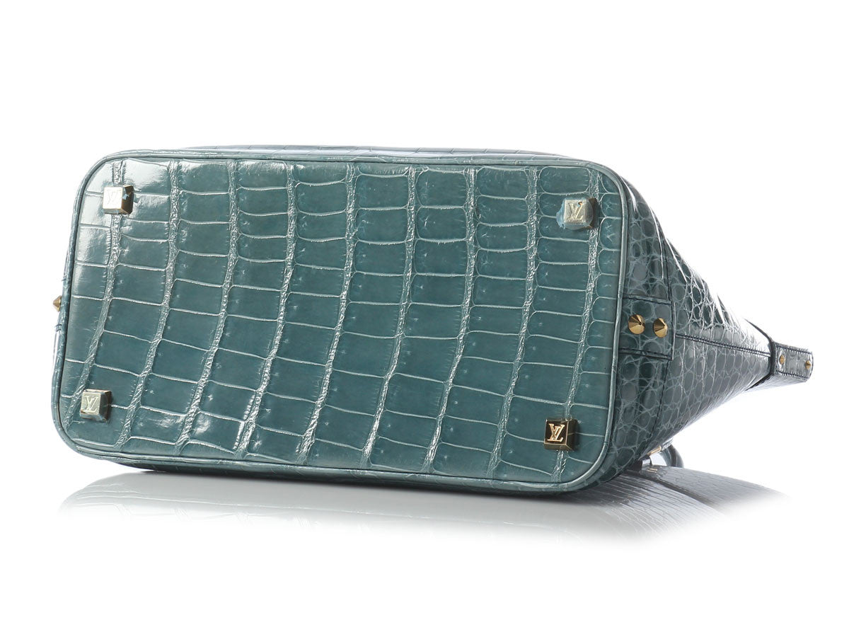 Louis Vuitton Bleu Ciel Crocodile Lockit GM - Image 6